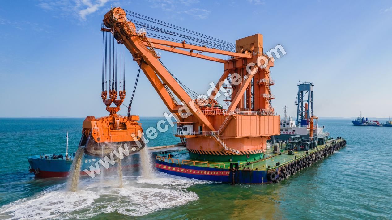 Grab Dredger Working Principle Принцип работы грейферного земснаряда
